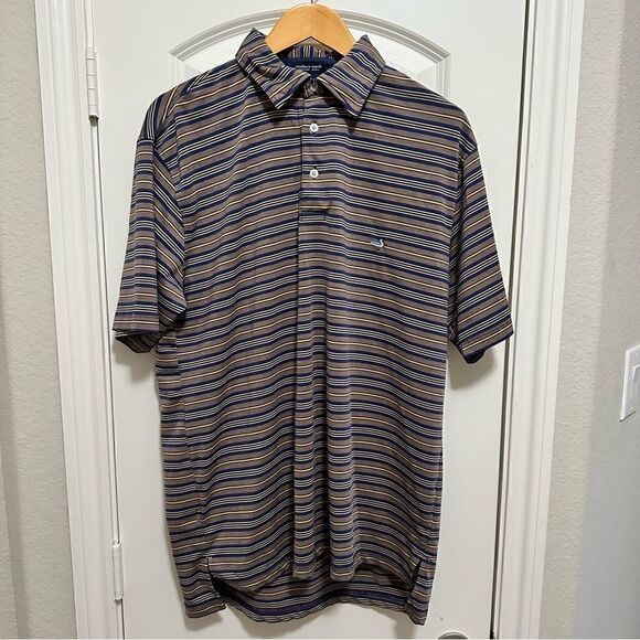 Men’s Southern Marsh Polo Yellow and Navy Stripes Size Medium - Picture 1 of 4